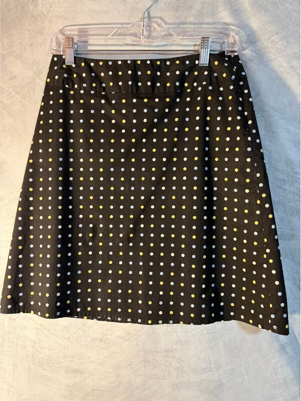 Rafaella Petites Black Polka Dot A-Line Skirt Size 6P